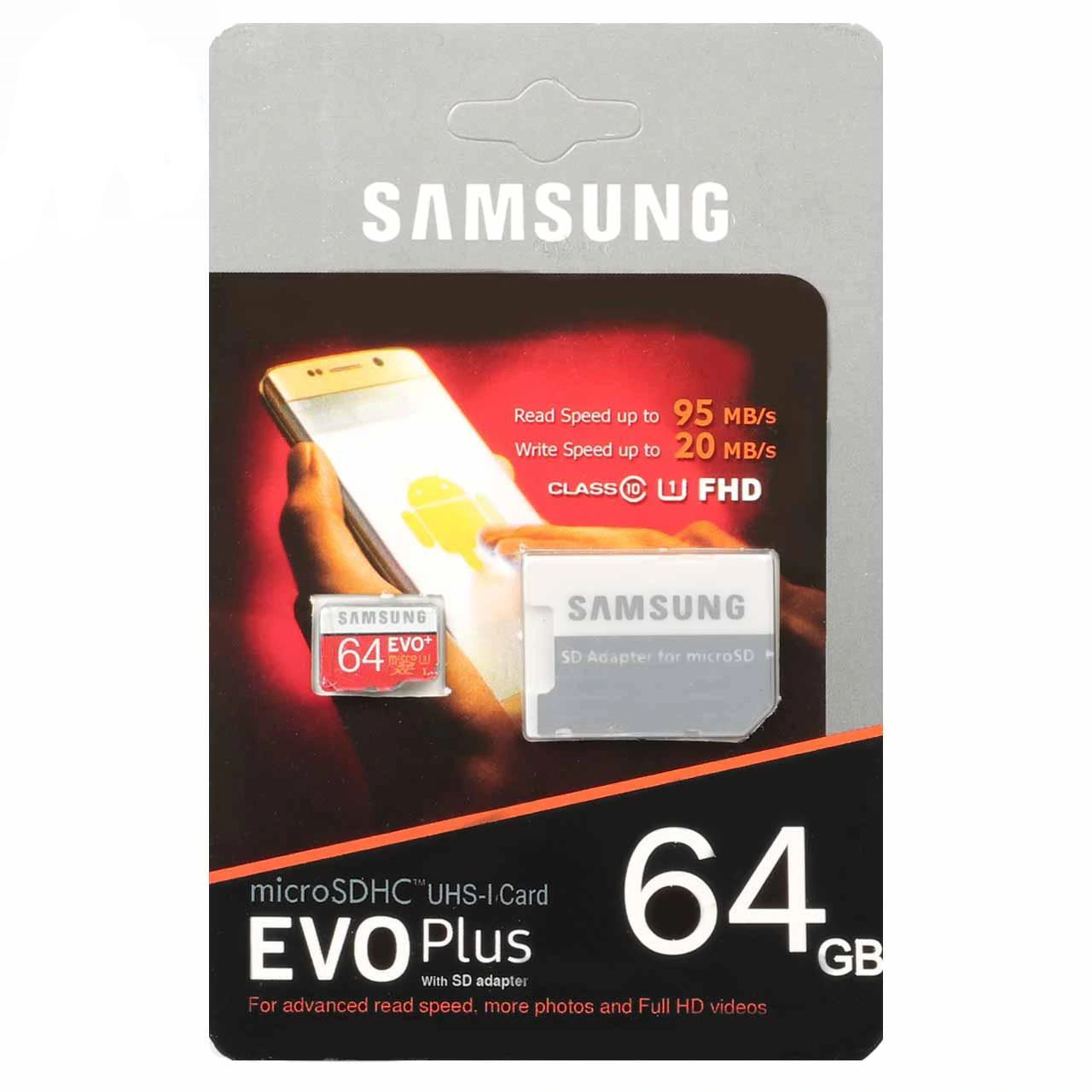 کارت حافظه میکرو SD سامسونگ EVO Plus 64GB U3 C10